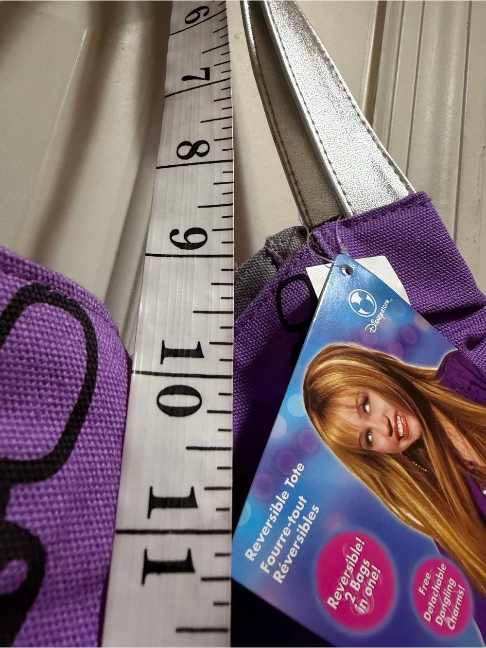 NWT Disney’s Hannah Montana Purple Shoulder Bag with Silver Detachable Charm